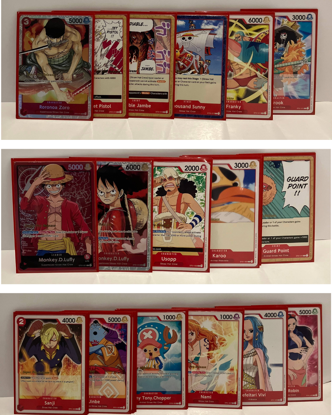 One Piece Card Game - Lot de Starter Deck 1ère Edition ST01, ST02, ST03, ST04 - Anglais