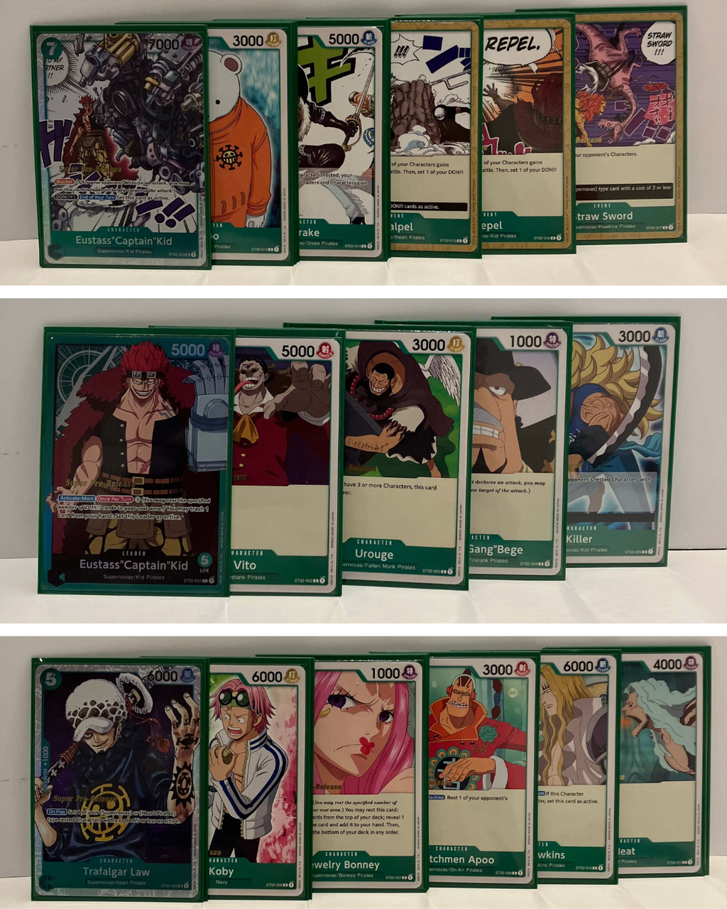 One Piece Card Game - Lot de Starter Deck 1ère Edition ST01, ST02, ST03, ST04 - Anglais